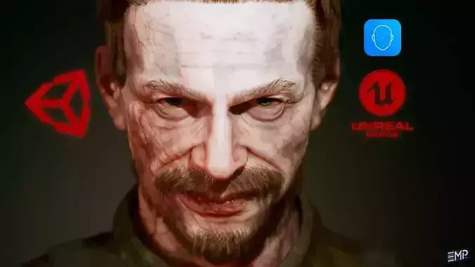 The Maniac game character for Horror games Low-poly 3D model