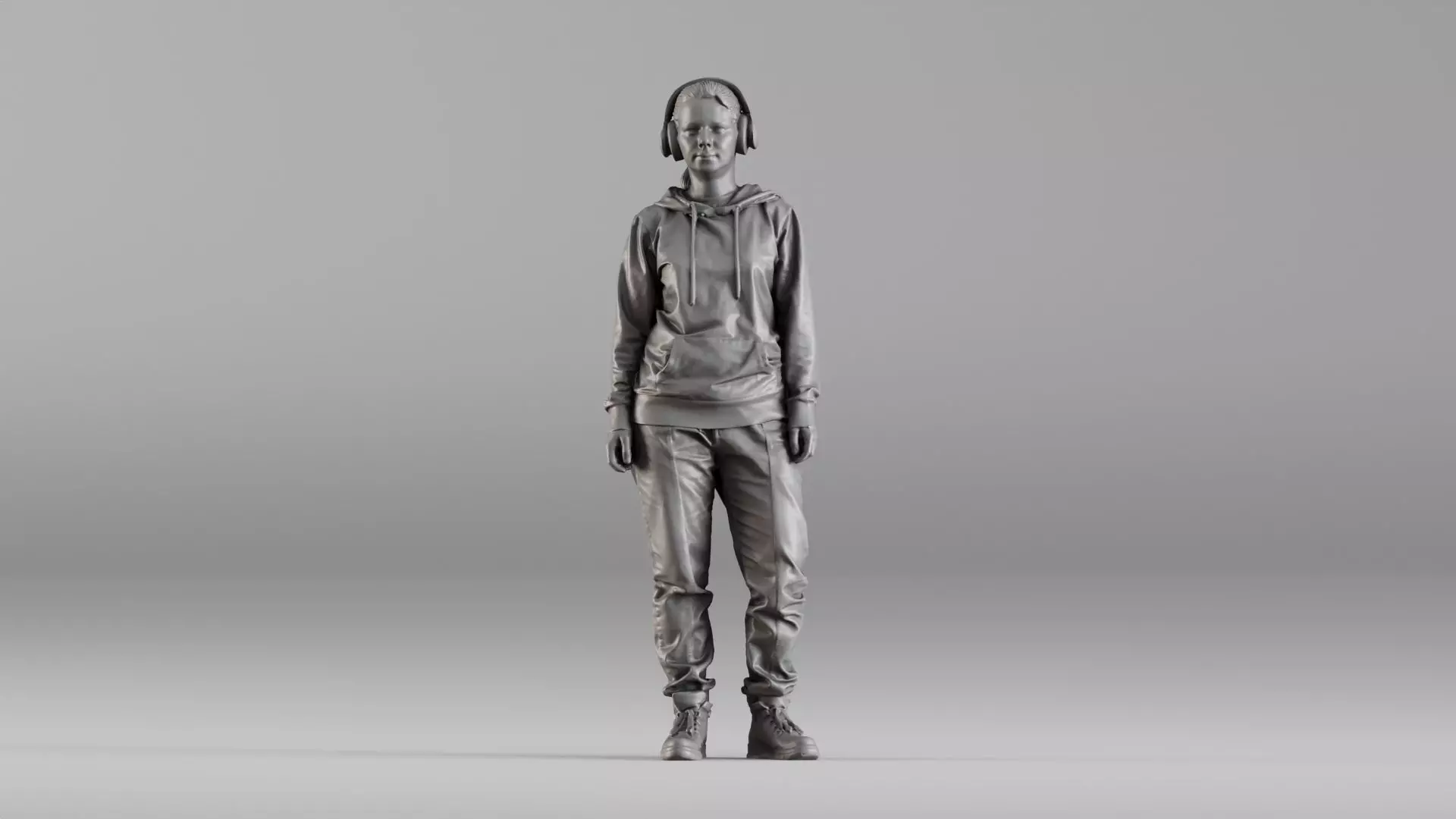 001619 Teenager in Headphones and Hoodie 3dp 3D print model_0