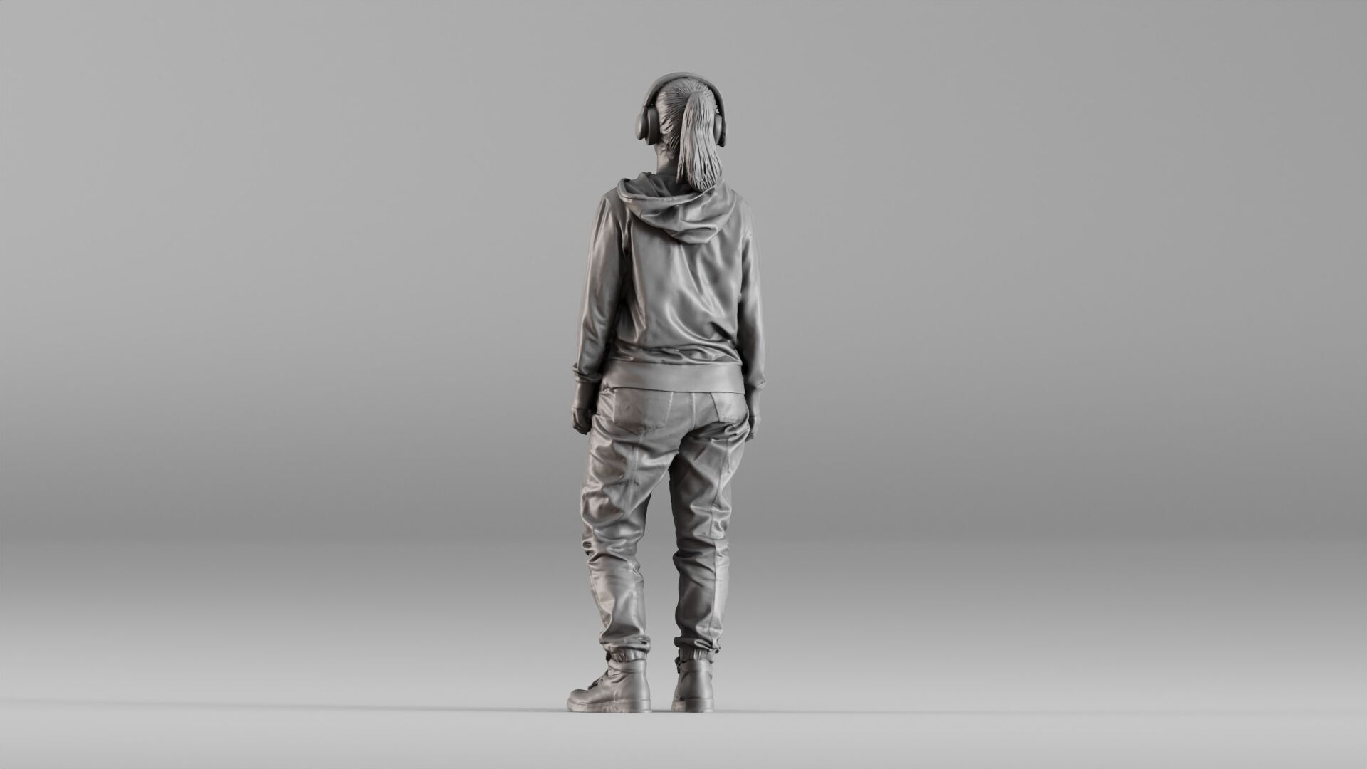 001619 Teenager in Headphones and Hoodie 3dp 3D print model_4