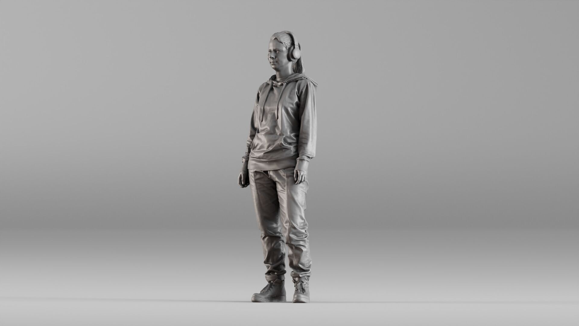 001619 Teenager in Headphones and Hoodie 3dp 3D print model_6