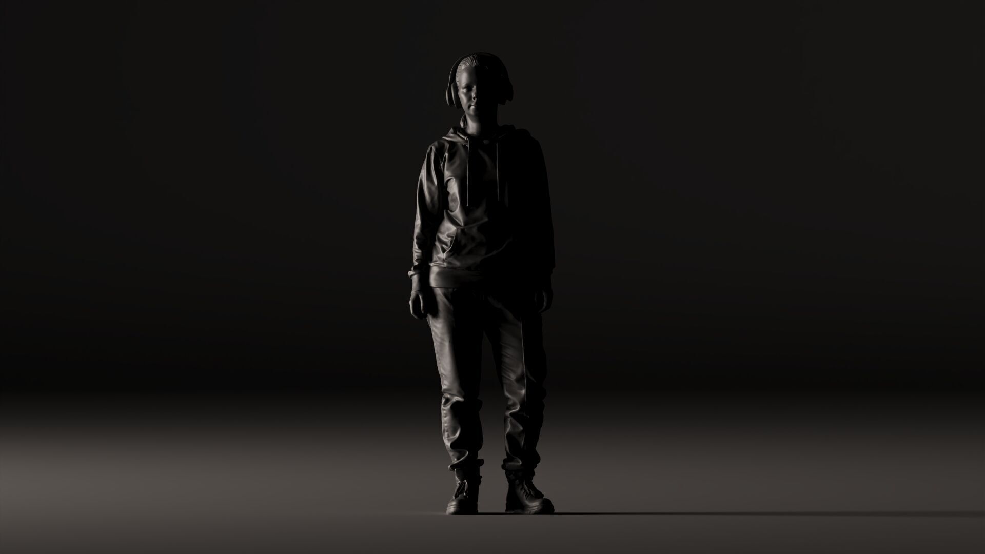 001619 Teenager in Headphones and Hoodie 3dp 3D print model_7