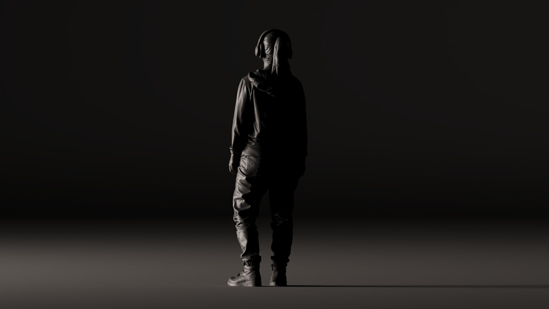 001619 Teenager in Headphones and Hoodie 3dp 3D print model_11