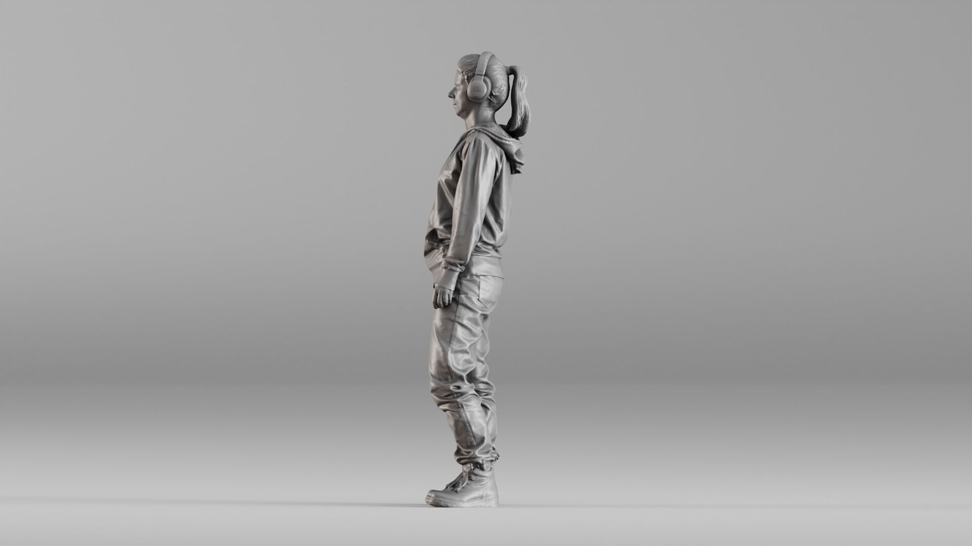 001619 Teenager in Headphones and Hoodie 3dp 3D print model_5