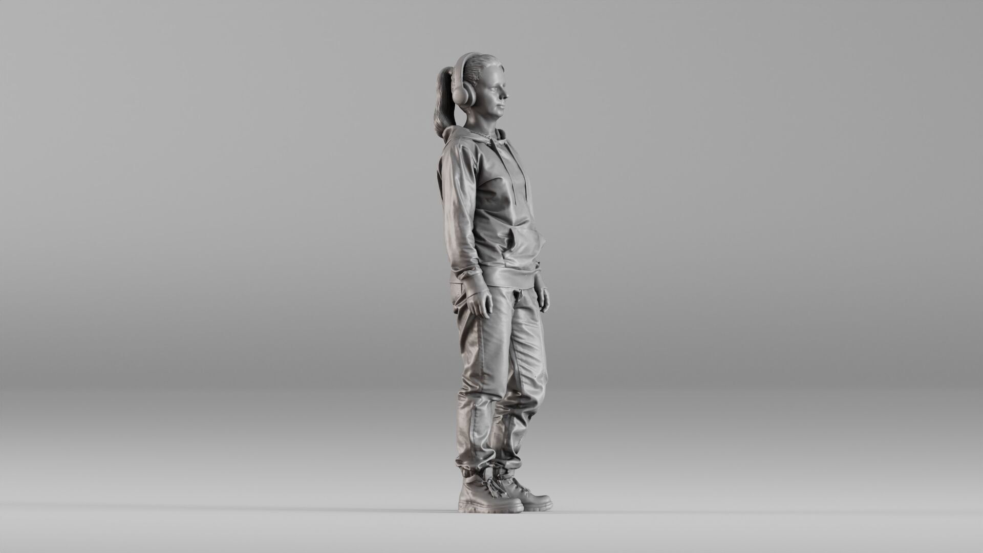 001619 Teenager in Headphones and Hoodie 3dp 3D print model_2