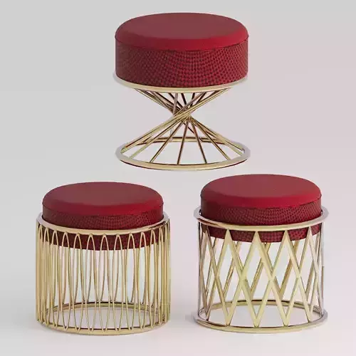 designer poufs in a modern style