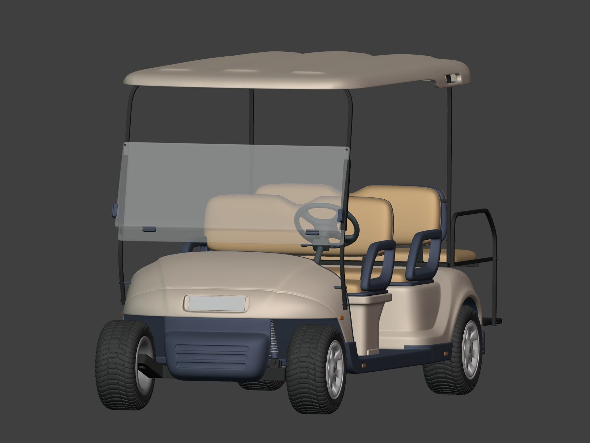Generic Golf Cart - Electric Sport Vehicle - Club Car -- Blender 3D model_7