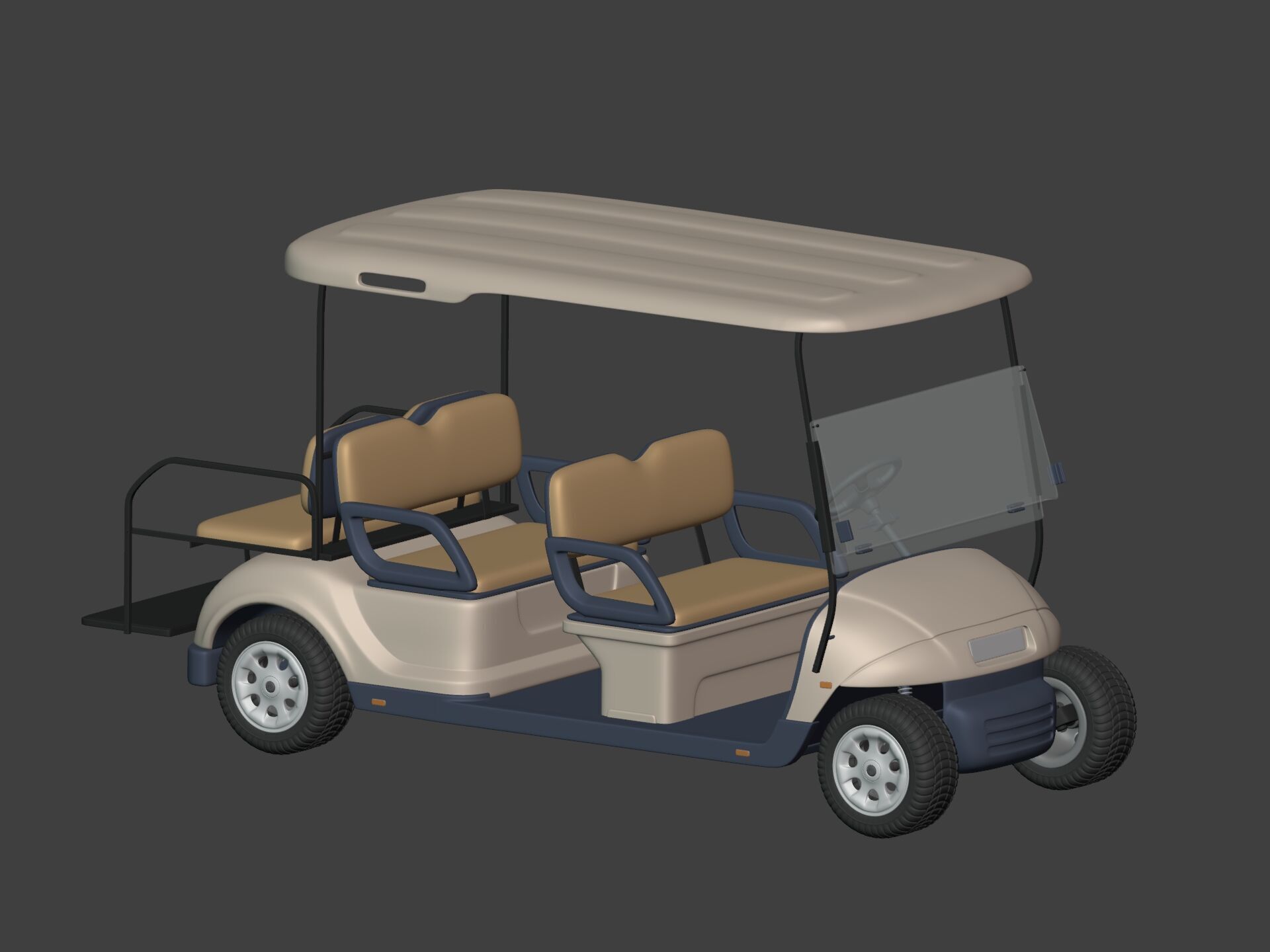 Generic Golf Cart - Electric Sport Vehicle - Club Car -- Blender 3D model_9