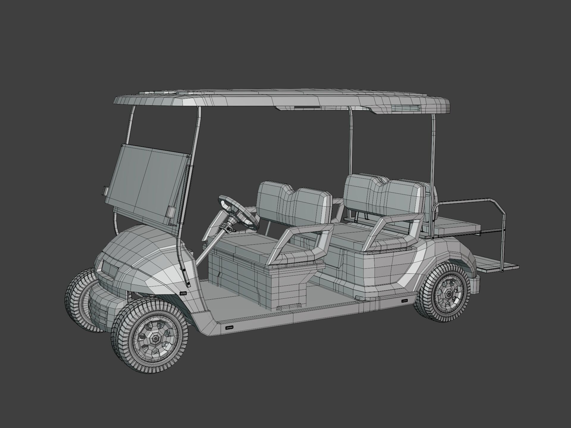 Generic Golf Cart - Electric Sport Vehicle - Club Car -- Blender 3D model_4