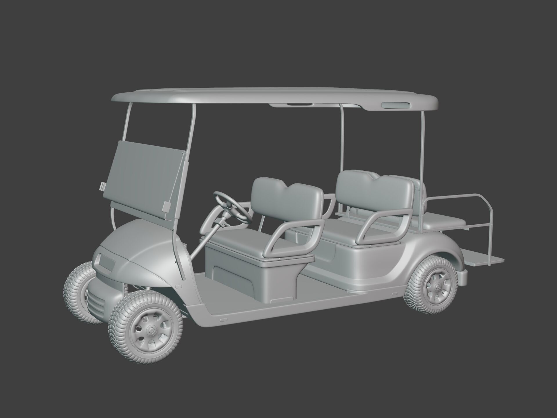 Generic Golf Cart - Electric Sport Vehicle - Club Car -- Blender 3D model_3