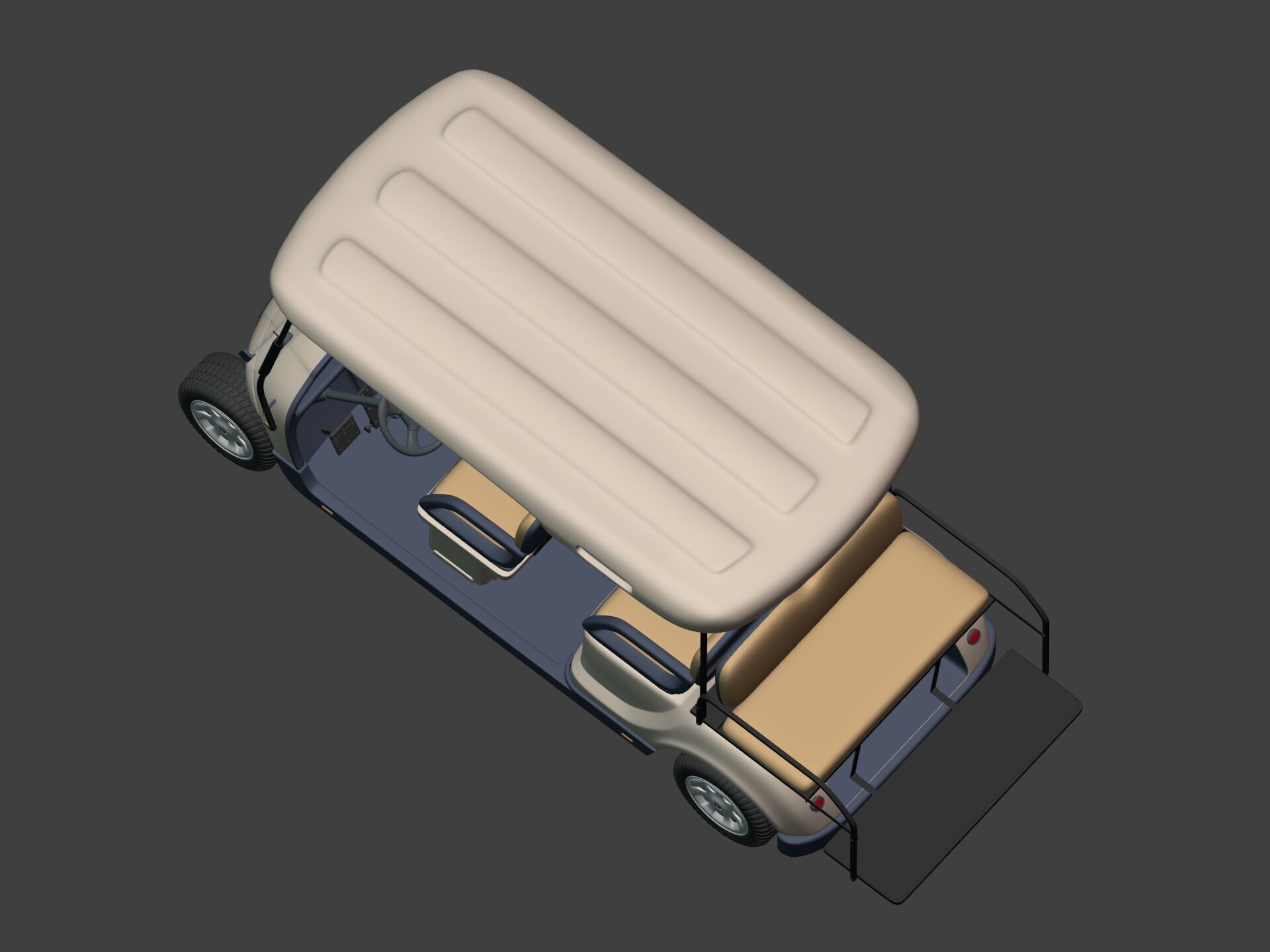 Generic Golf Cart - Electric Sport Vehicle - Club Car -- Blender 3D model_17
