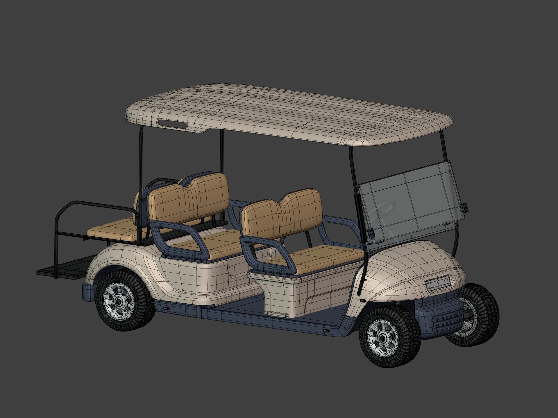 Generic Golf Cart - Electric Sport Vehicle - Club Car -- Blender 3D model_10