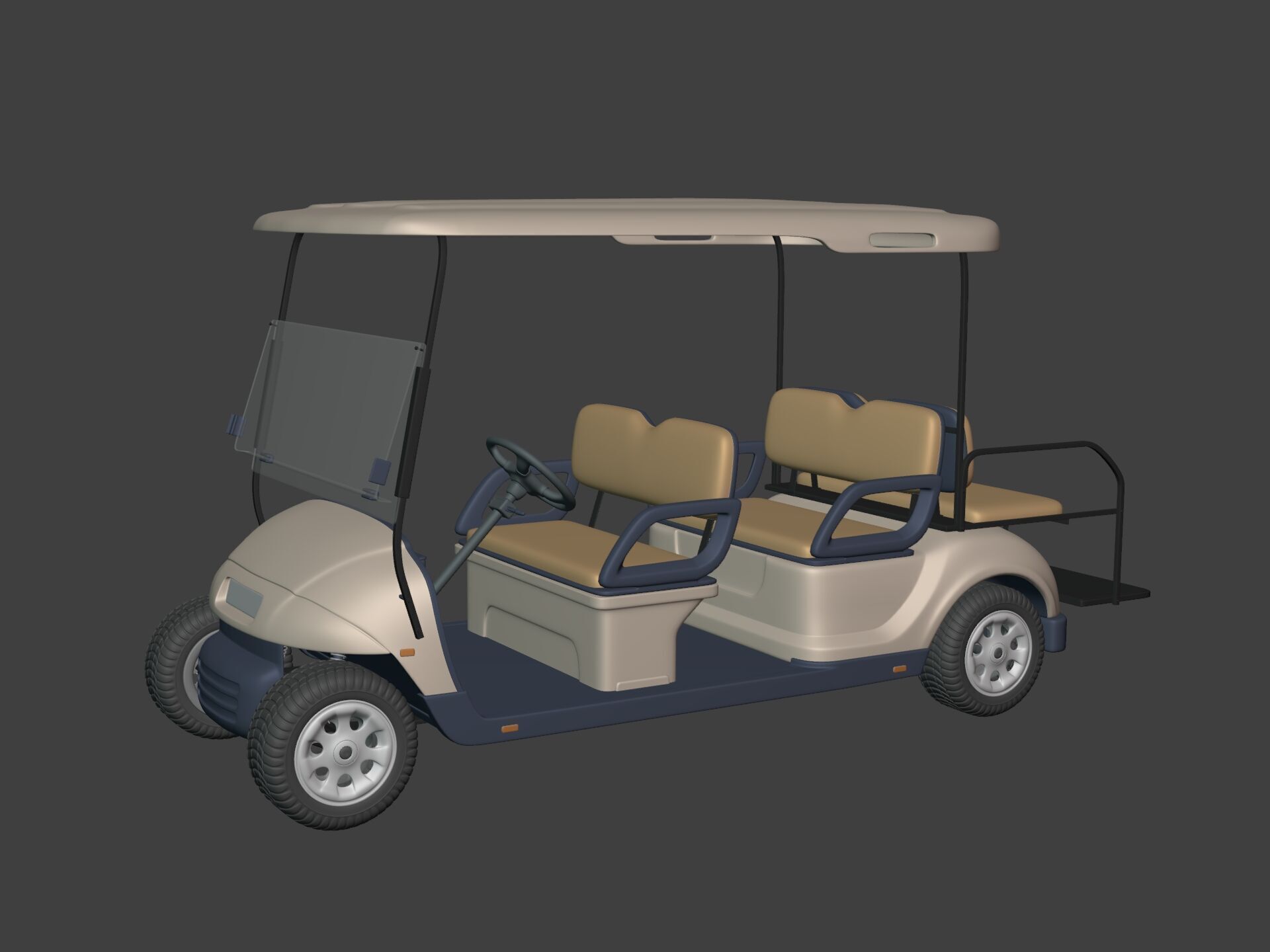 Generic Golf Cart - Electric Sport Vehicle - Club Car -- Blender 3D model_1