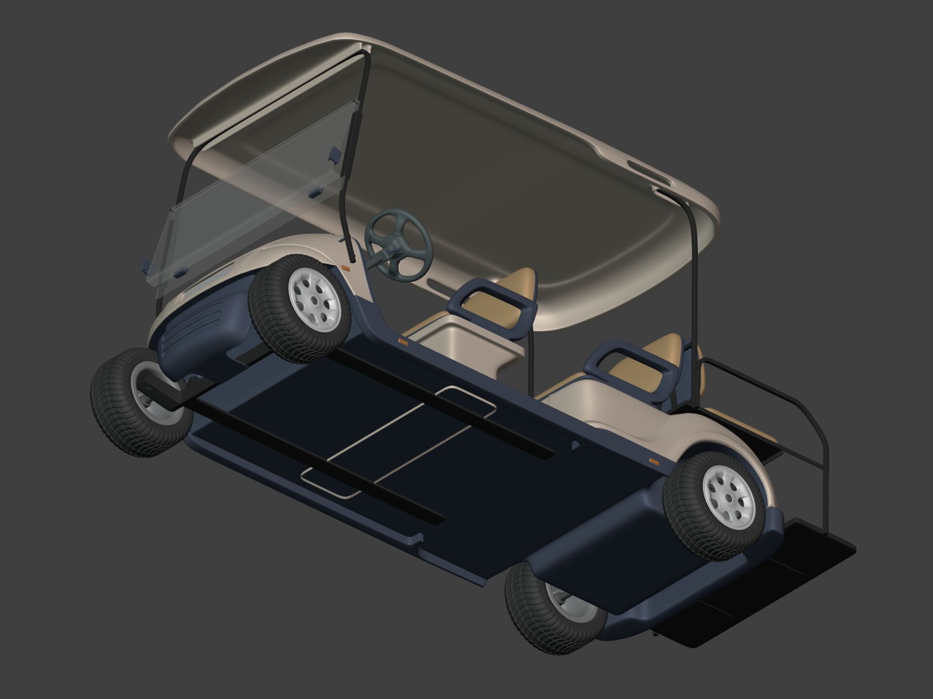 Generic Golf Cart - Electric Sport Vehicle - Club Car -- Blender 3D model_19