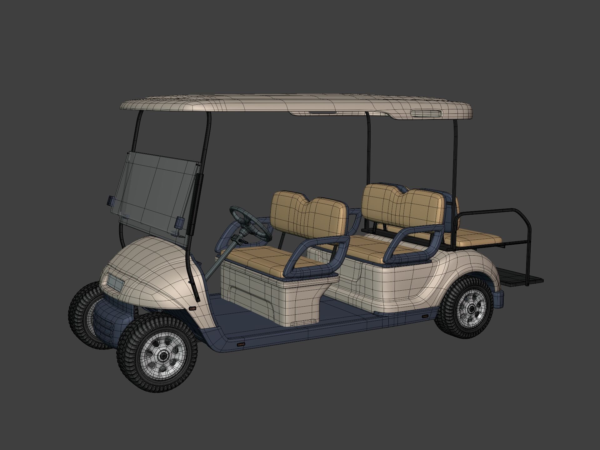 Generic Golf Cart - Electric Sport Vehicle - Club Car -- Blender 3D model_2