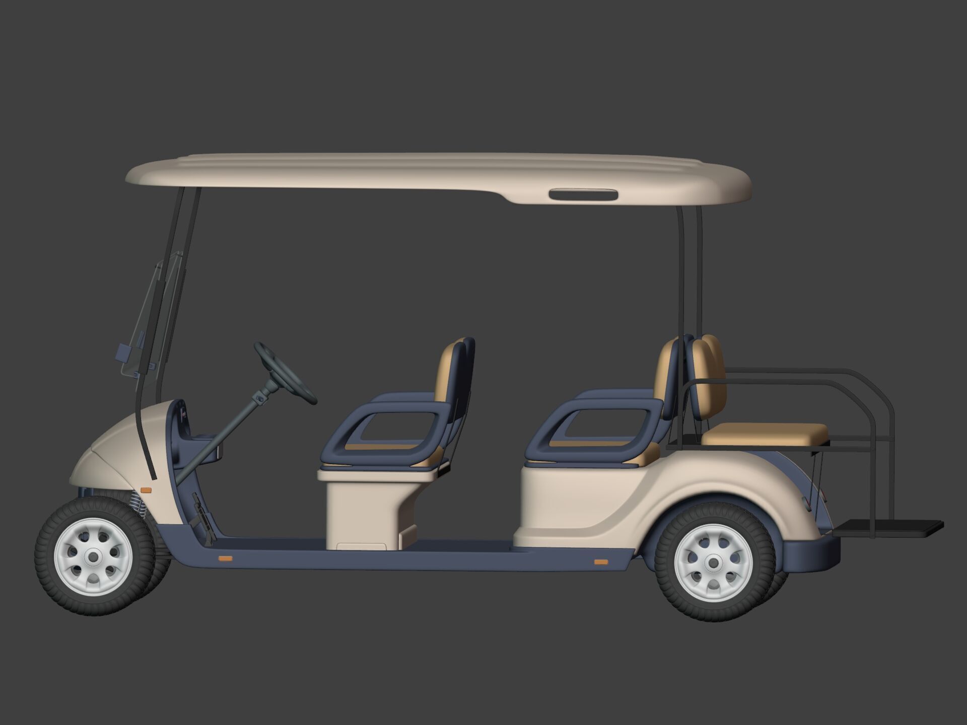 Generic Golf Cart - Electric Sport Vehicle - Club Car -- Blender 3D model_5