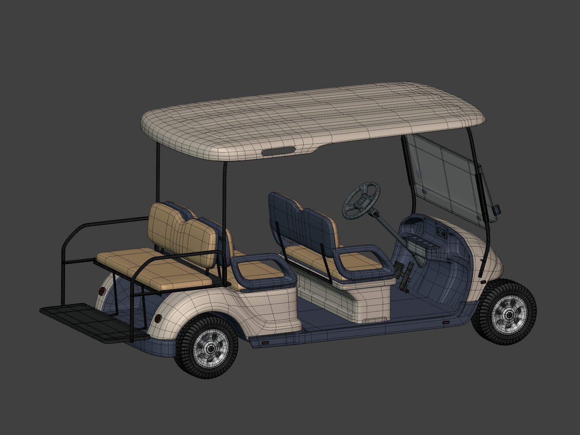 Generic Golf Cart - Electric Sport Vehicle - Club Car -- Blender 3D model_14