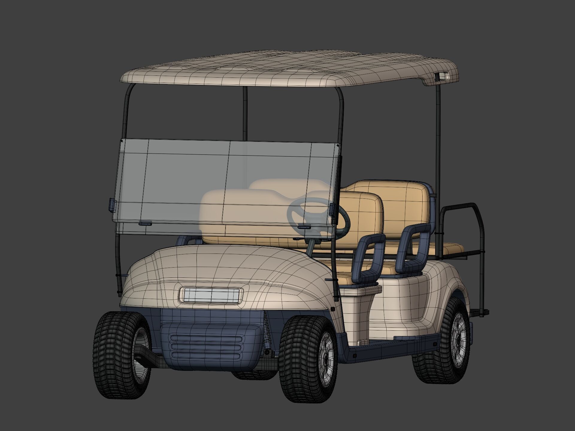 Generic Golf Cart - Electric Sport Vehicle - Club Car -- Blender 3D model_8