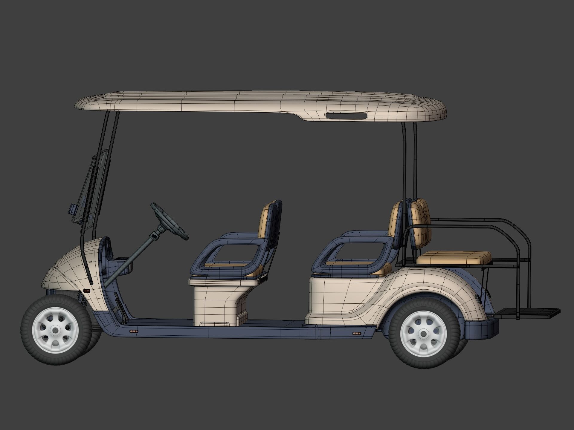 Generic Golf Cart - Electric Sport Vehicle - Club Car -- Blender 3D model_6