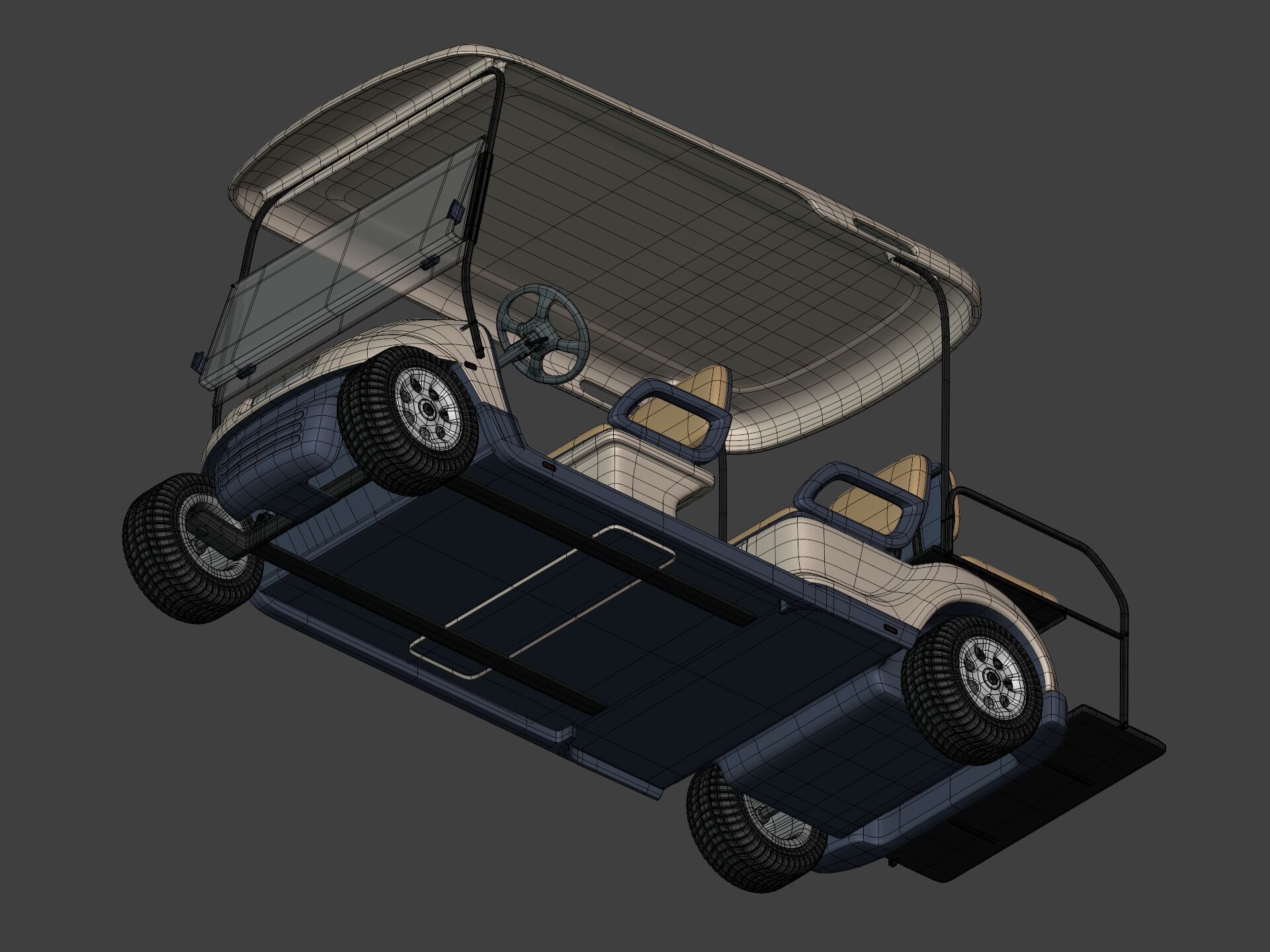 Generic Golf Cart - Electric Sport Vehicle - Club Car -- Blender 3D model_20