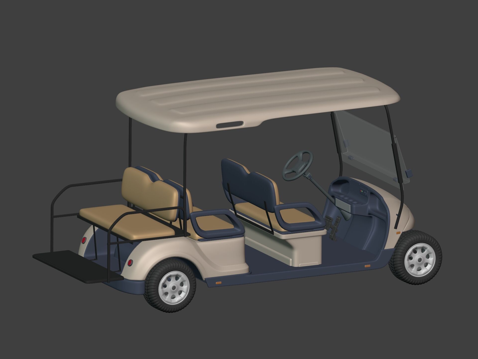 Generic Golf Cart - Electric Sport Vehicle - Club Car -- Blender 3D model_13