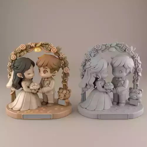 Sweet Wedding Couple Anniversary Desk Decor stl