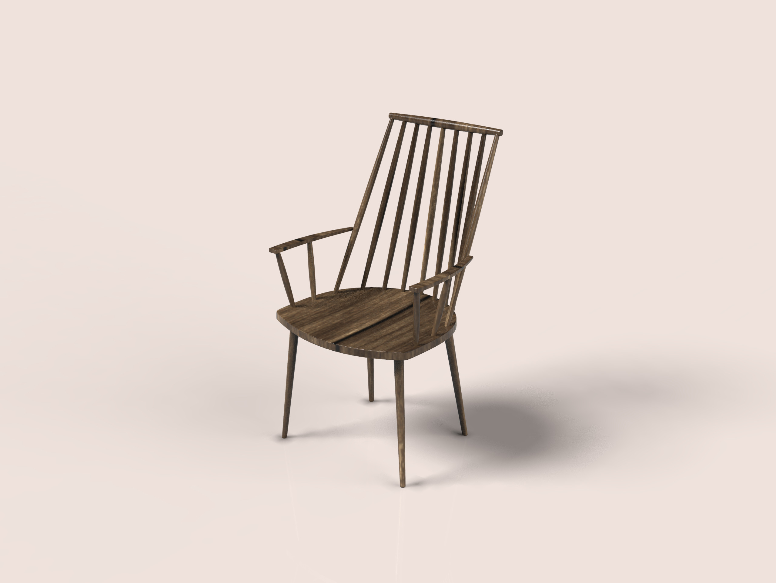 Chair wood furniture Keyshot 3D model_0