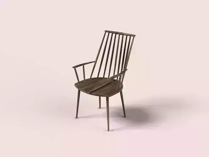 Chair wood furniture Keyshot 3D model