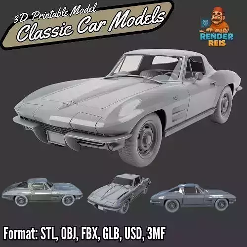 American Icon in 3D Chevrolet Corvette C2 Model
