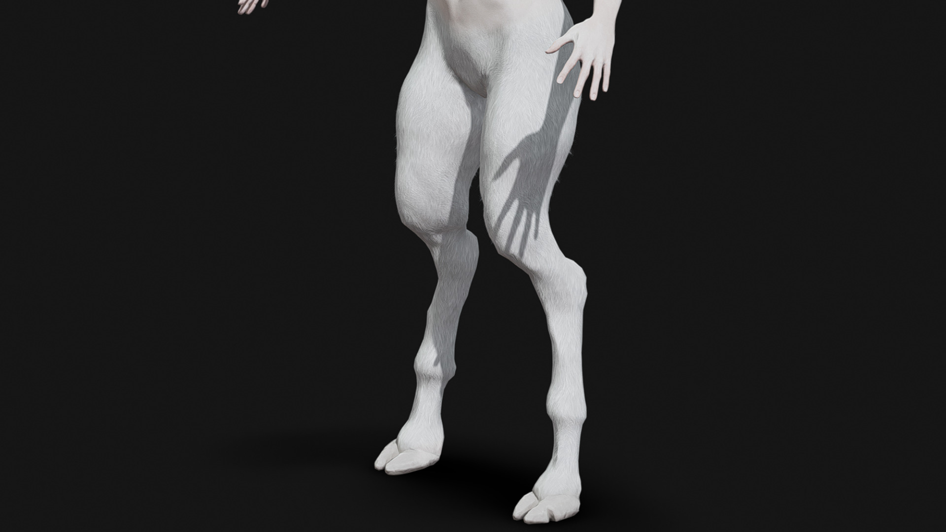 Albino Female Faun Low-poly 3D model_9