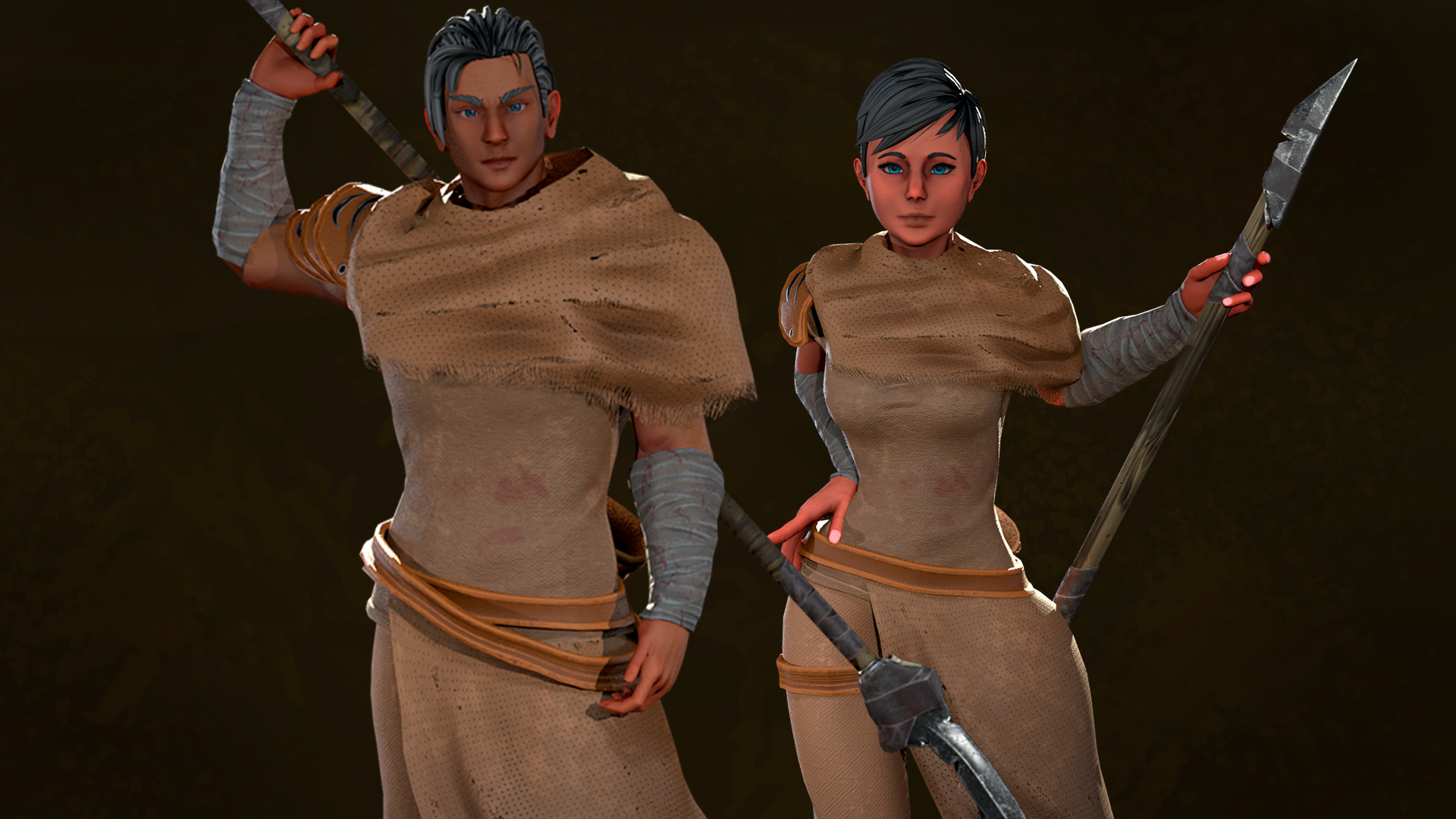 Desert Hunters Low-poly 3D model_3