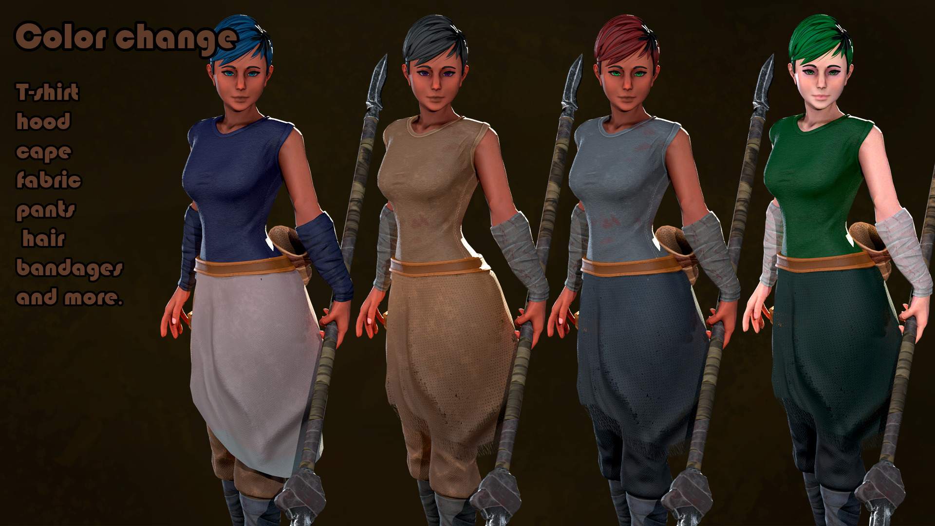 Desert Hunters Low-poly 3D model_8