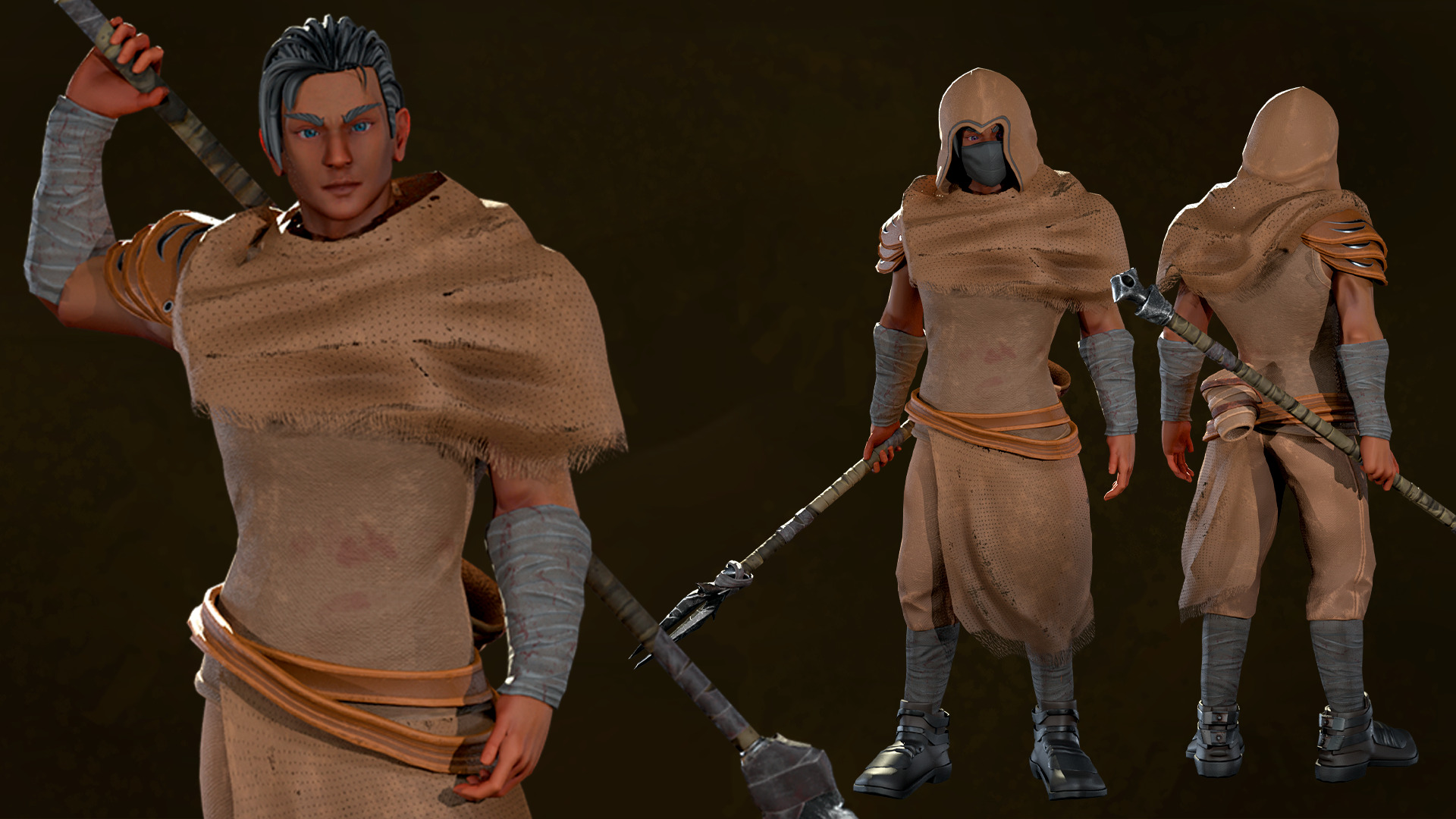 Desert Hunters Low-poly 3D model_4