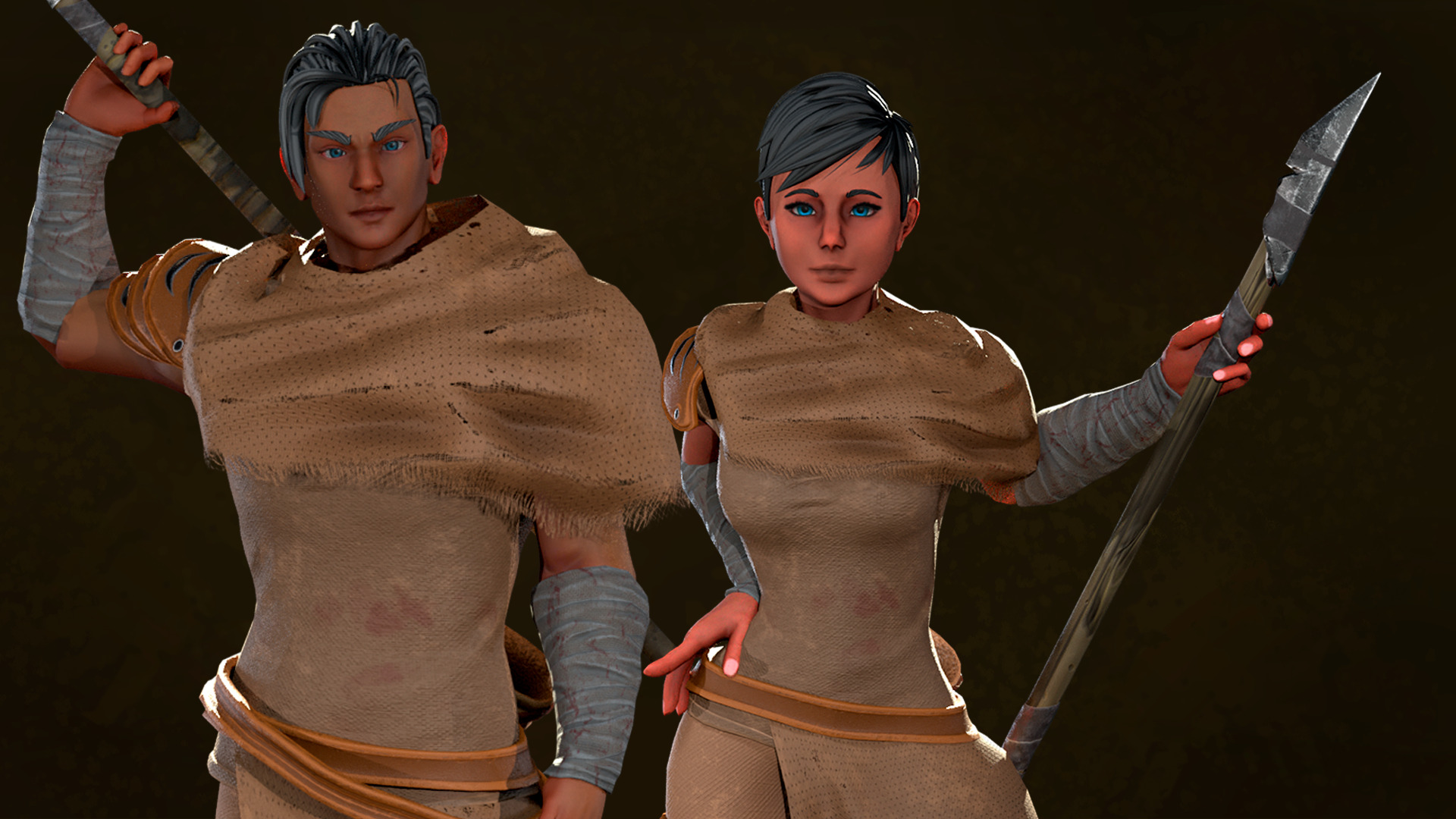 Desert Hunters Low-poly 3D model_2