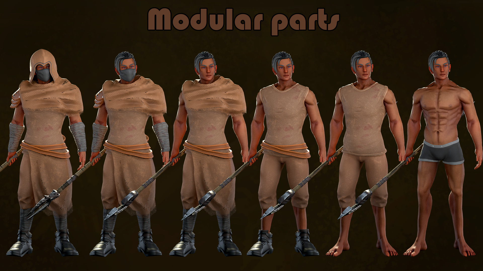 Desert Hunters Low-poly 3D model_9