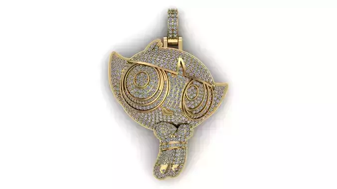 PowerPuff Girl 2 With Diamond Iced Out 2 Inches 3D Model