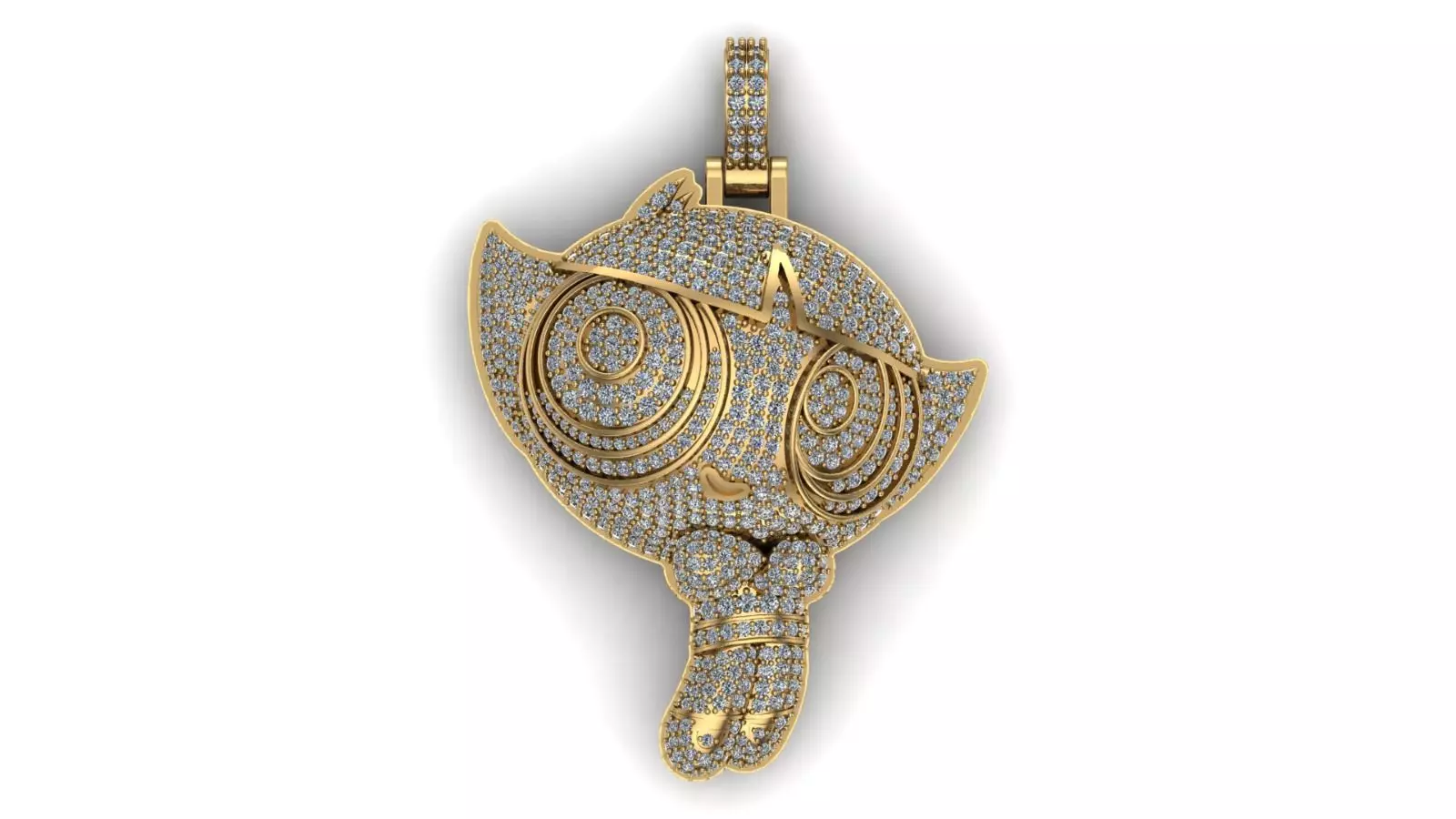 PowerPuff Girl 2 With Diamond Iced Out 2 Inches 3D Model 3D print model_0