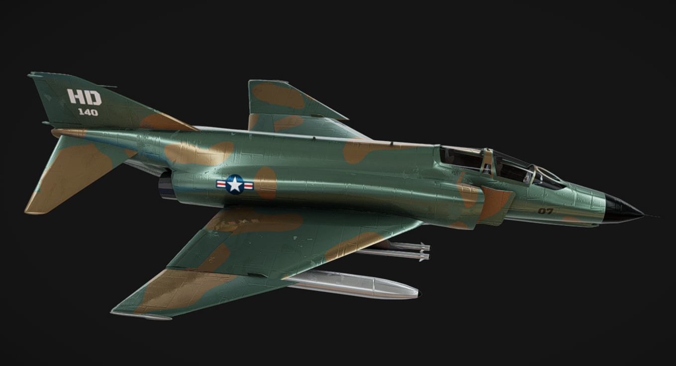 F-4 Phantom Low-poly 3D model_1