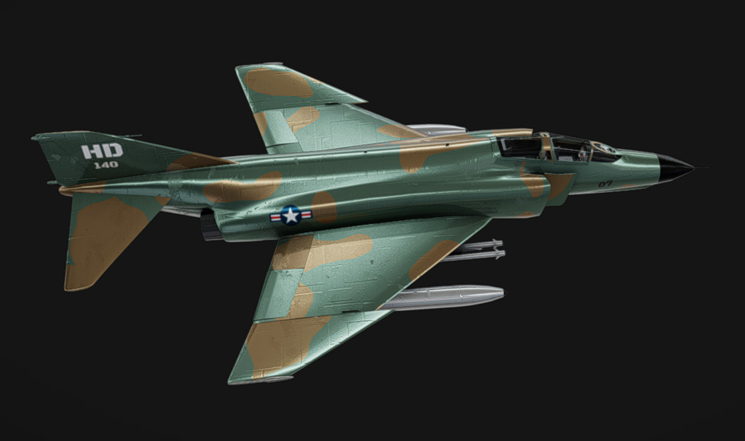 F-4 Phantom Low-poly 3D model_6