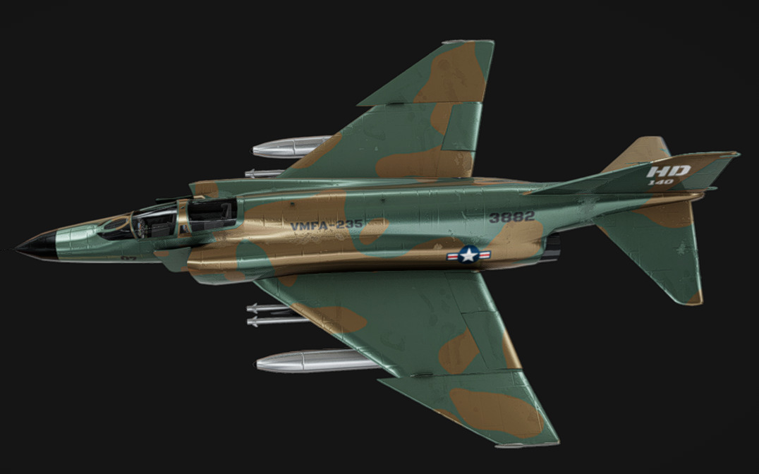 F-4 Phantom Low-poly 3D model_2