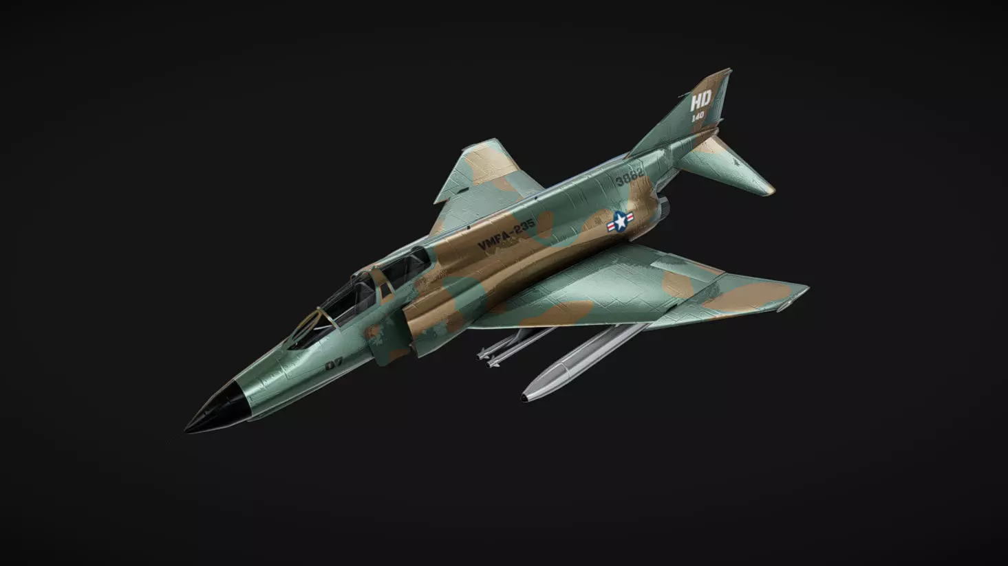 F-4 Phantom Low-poly 3D model_0