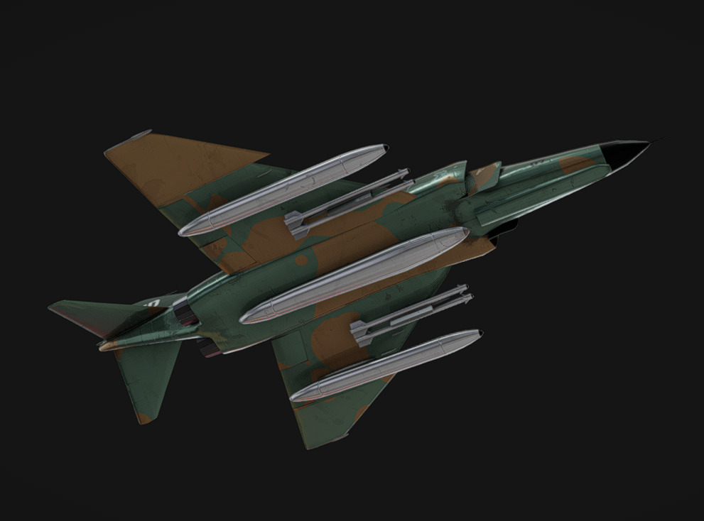 F-4 Phantom Low-poly 3D model_7