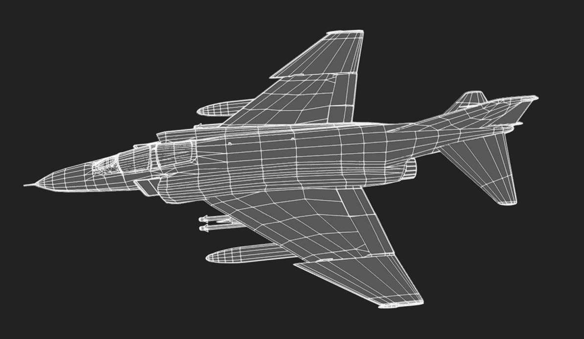 F-4 Phantom Low-poly 3D model_10