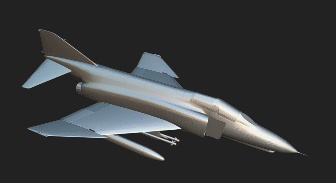 F-4 Phantom Low-poly 3D model_8