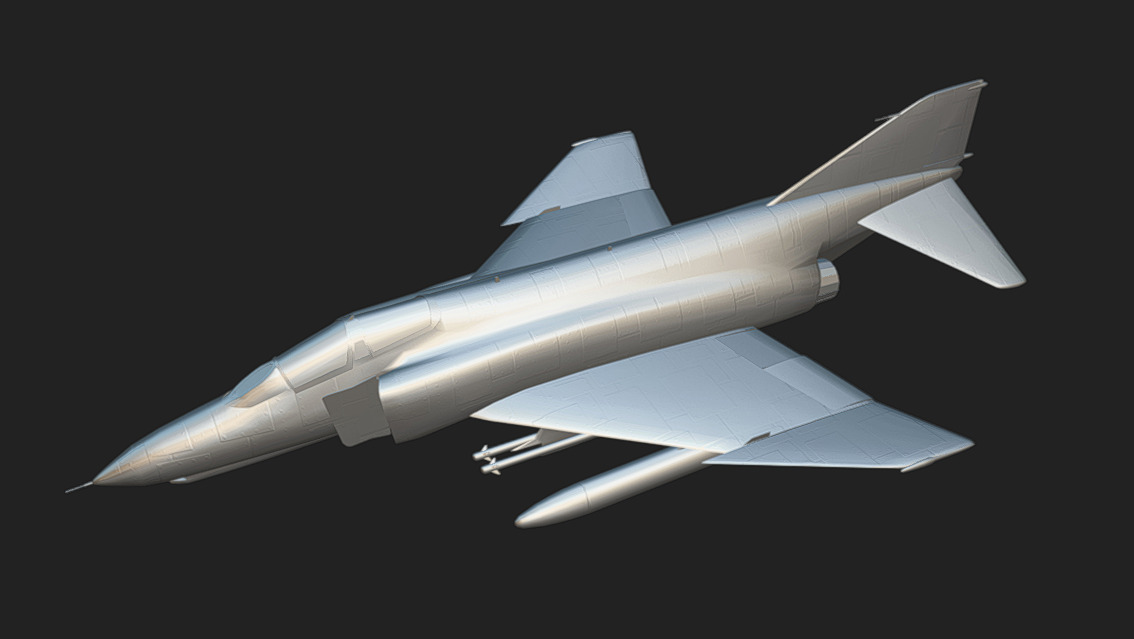 F-4 Phantom Low-poly 3D model_9