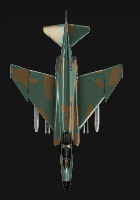 F-4 Phantom Low-poly 3D model_4