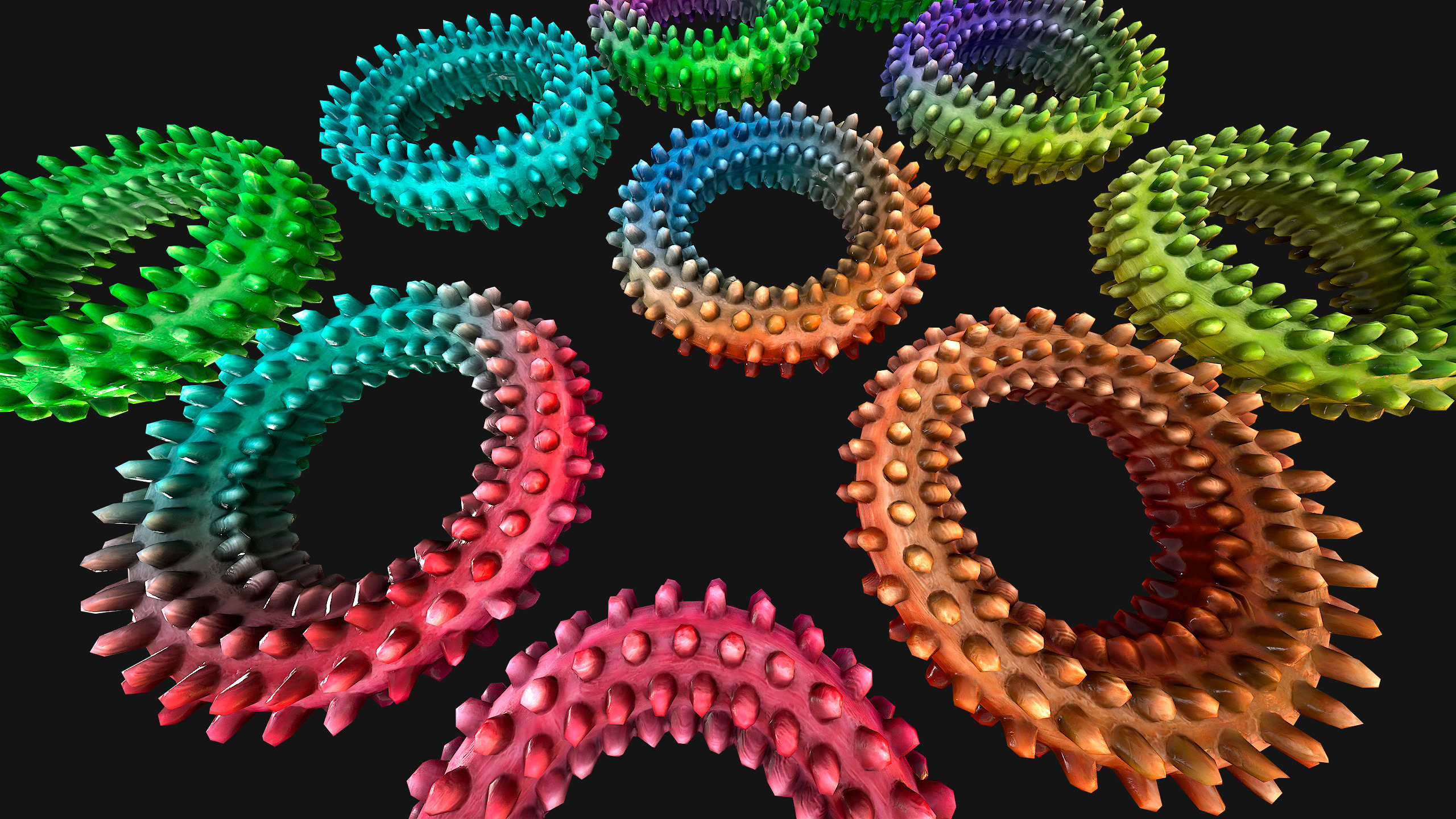 Pets Dogs Gnawing Toy Chew  Ring  Zoo Accessory Low-poly 3D model_12