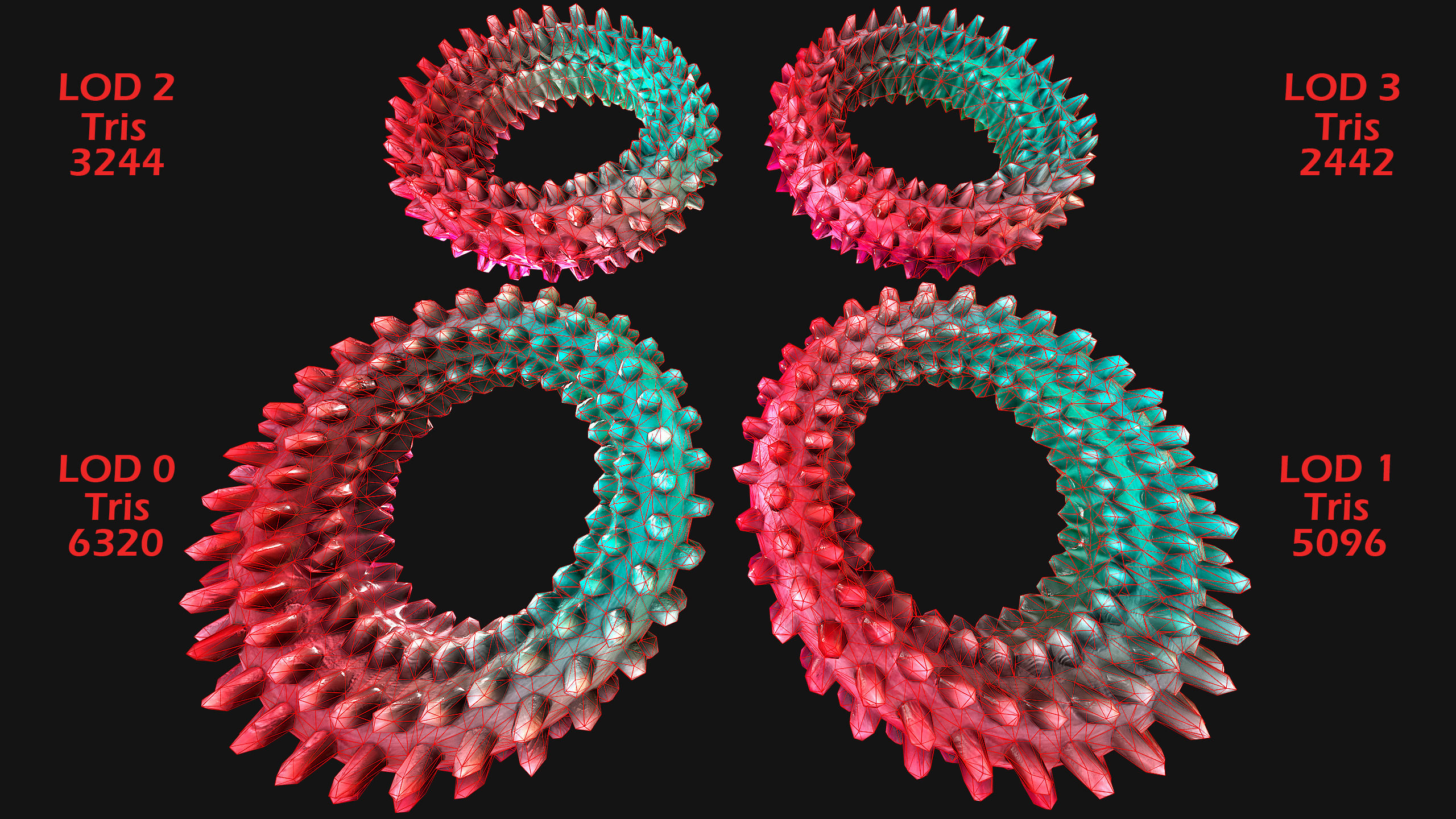 Pets Dogs Gnawing Toy Chew  Ring  Zoo Accessory Low-poly 3D model_2