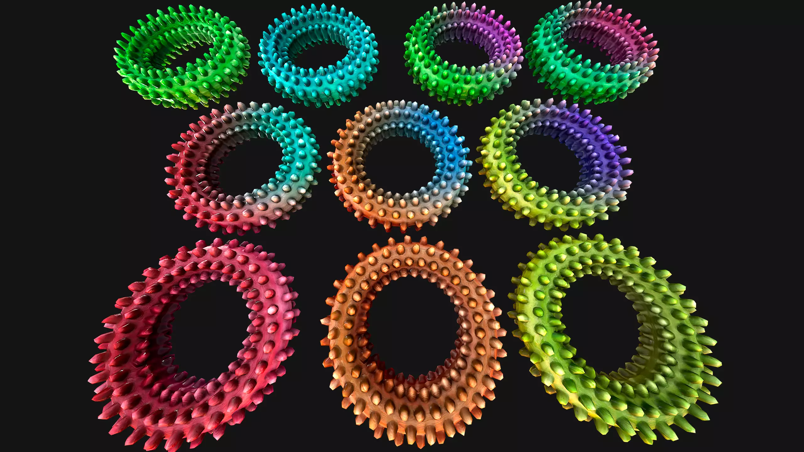 Pets Dogs Gnawing Toy Chew  Ring  Zoo Accessory Low-poly 3D model_0