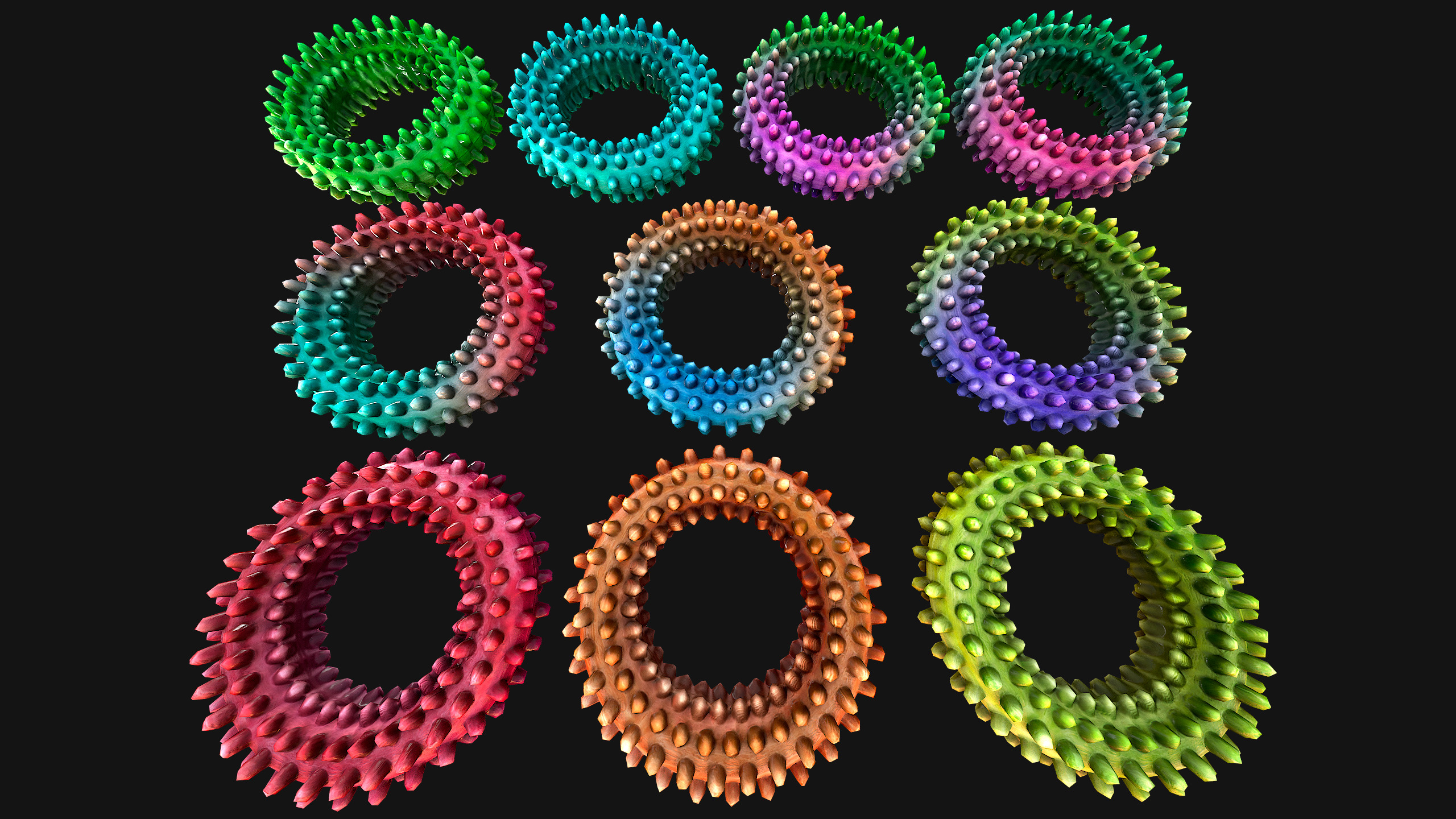 Pets Dogs Gnawing Toy Chew  Ring  Zoo Accessory Low-poly 3D model_9