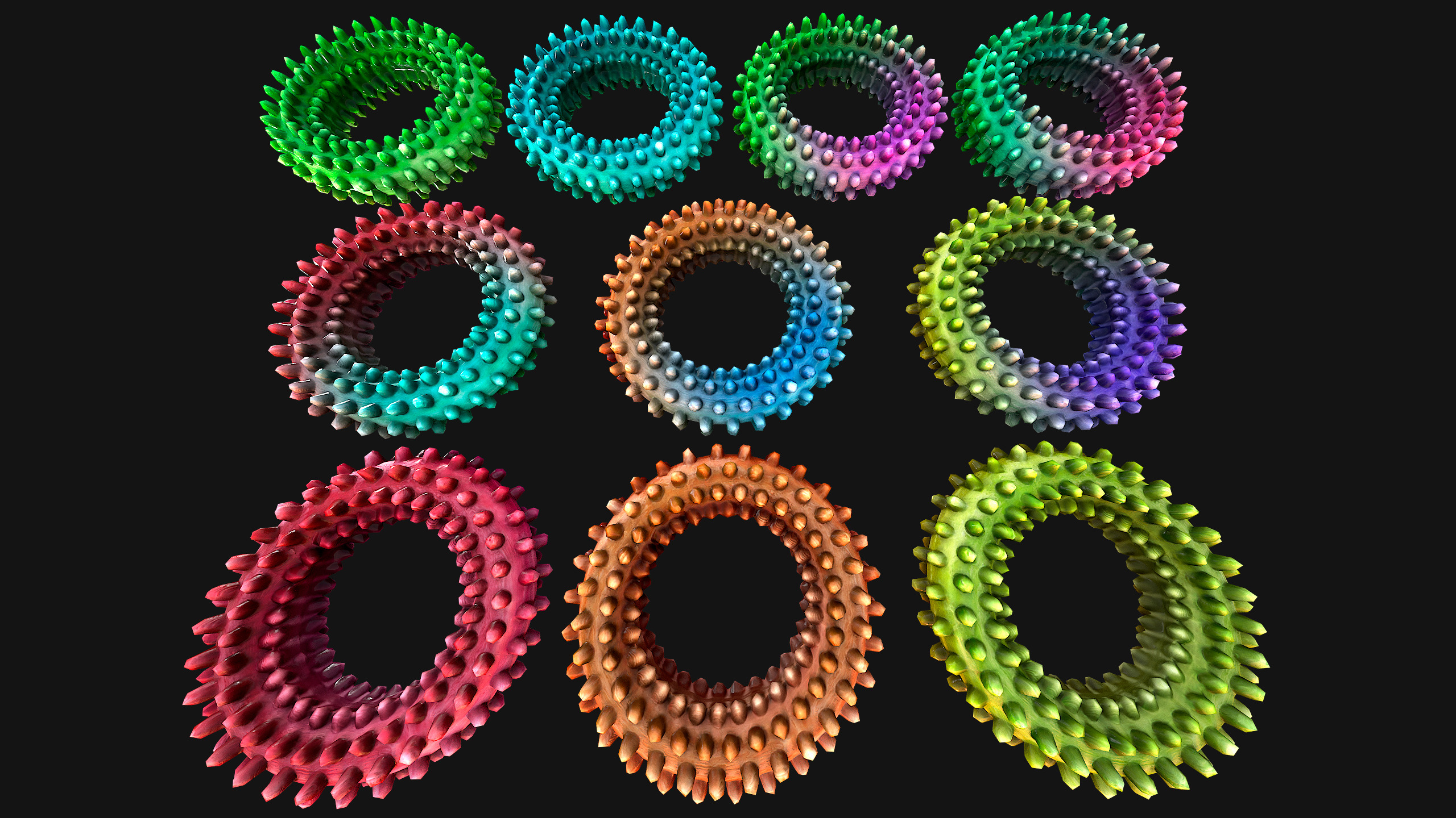 Pets Dogs Gnawing Toy Chew  Ring  Zoo Accessory Low-poly 3D model_10